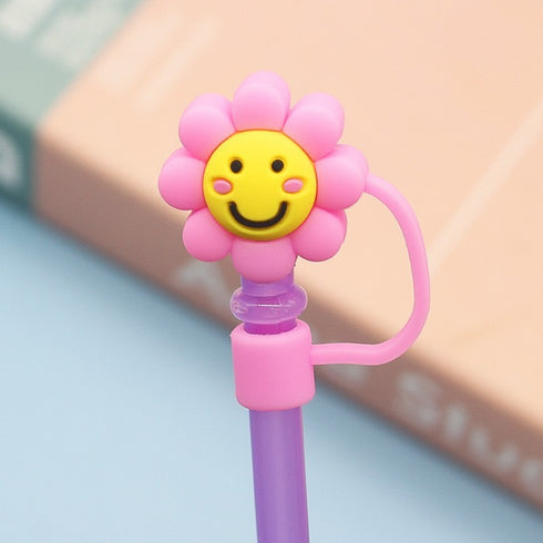 Cute Cartoon Silicone Straw Cap Dust PlugTumbler Straw Toppers for Tumblers, Dust-Proof Drinking Straw Caps for Reusable Straws Tips